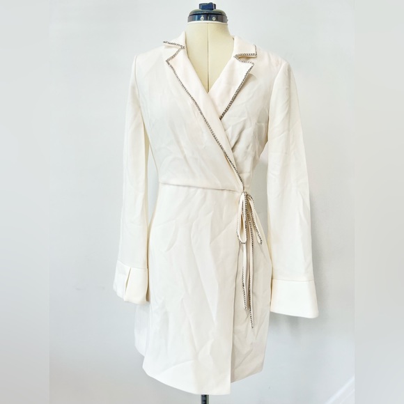 Cinq A Sept Barette Rhinestone Mini Wrap Dress - Picture 5 of 9